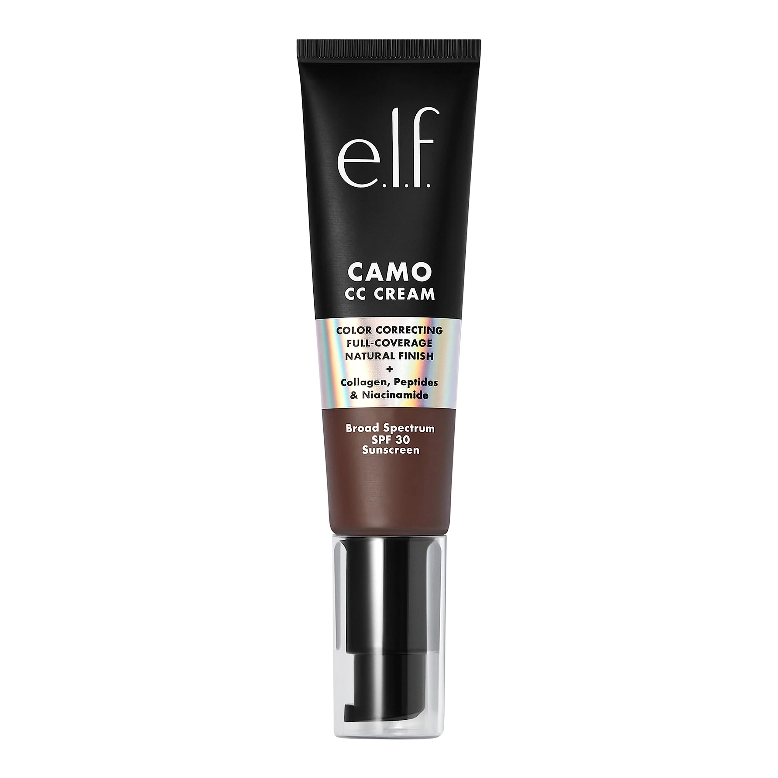 e.l.f. Camo CC Cream, Color Correcting Medium-To-Full Coverage Foundation with SPF 30, Rich 640 W, 1.05 Oz (30g)