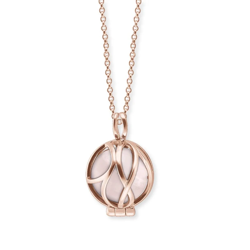 Engelsrufer Angel Whisperer Women's Necklace Made of Sterling Silver with Power Stone Ball Pendant – Lobster Clasp, Adjustable in Three Lengths, Nickel-Free, 14.5mm, Sterling Silver, Quartz