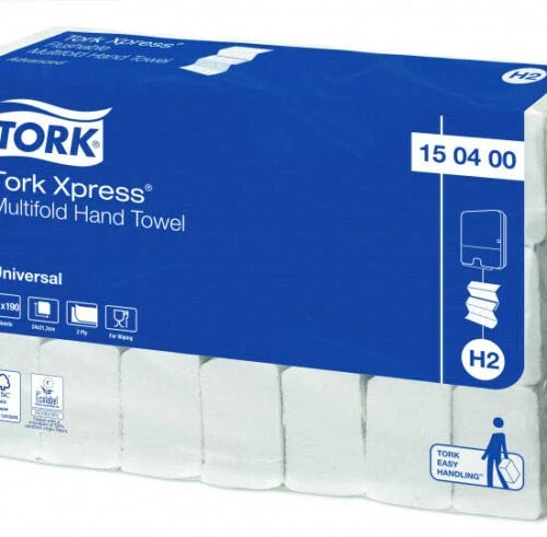 Tork Xpress® Multifold Hand Towels White H2, Universal, Economical, 21 x 190 Sheets, 150400