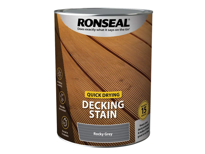 RONSEAL Q/D DECKING STAIN ROCKY GREY 5L,PAINT