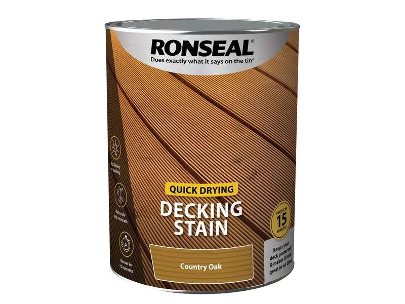 RONSEAL Q/D DECKING STAIN COUNTRY OAK 5L,PAINT