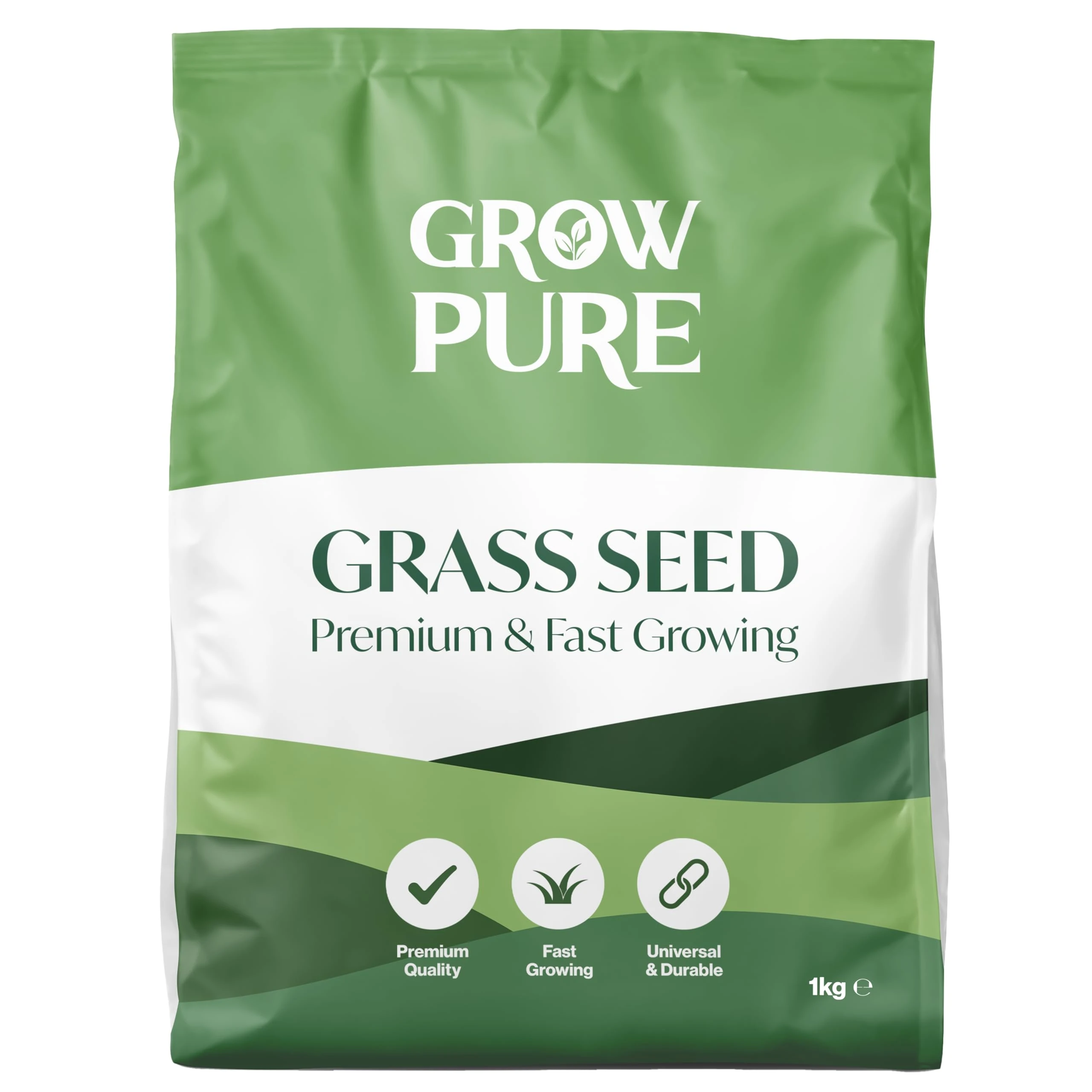 Grass Seed (1kg Covers up to 60 sqm) Fast Growing Grass Seed for Quick Lawn Patch Repair and New Lawns. 1kg Hard Wearing Suitable for Shade and UK Climate.