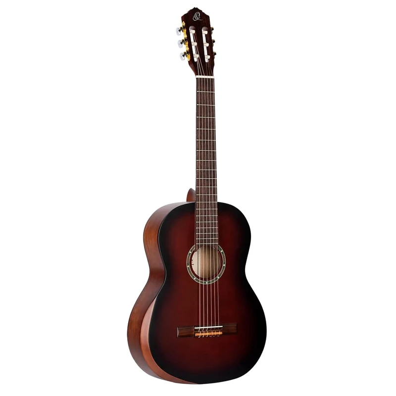 Ortega Guitars 4/4 Classical Guitar – With Armrest – Student Series Pro – Solid Engelmann Spruce, Catalpa, Multicoloured (R55DLX-BFT)