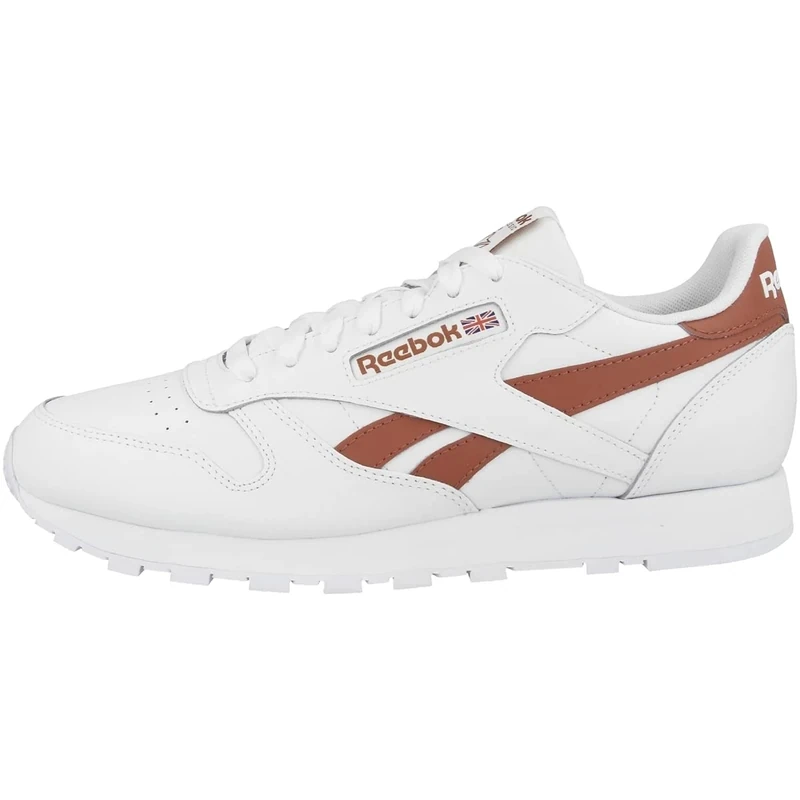 Reebok Classic Leather, Sneaker, White/Baked Earth/Vector Red,