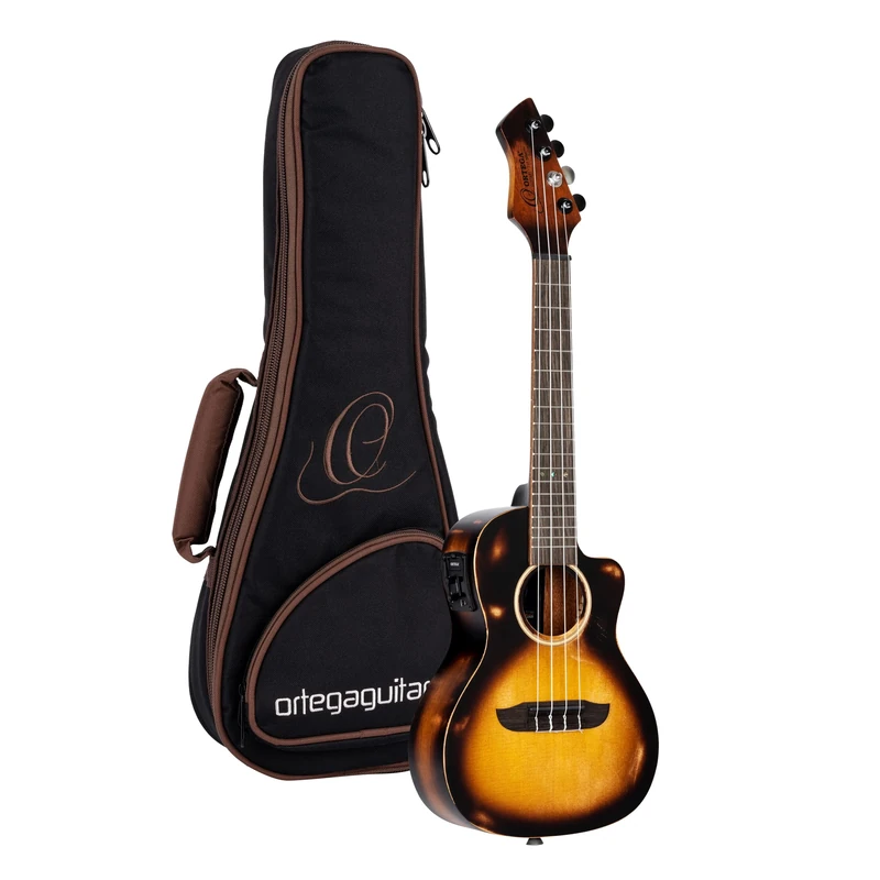 Ortega Guitars Concert Ukulele Electro-Acoustic – The Private Room Series – Including Gigbag – Alaskan Spruce, Mahogany, Distressed Finish (DSSUITE-UKE)