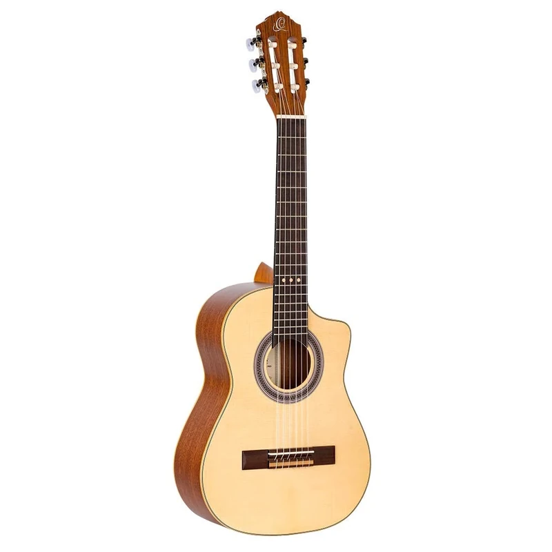 Ortega Guitars Requinto Classical Guitar – Deep Body – Requinto Series – Spruce / Sapele, Natural (RQ25) - Image 1