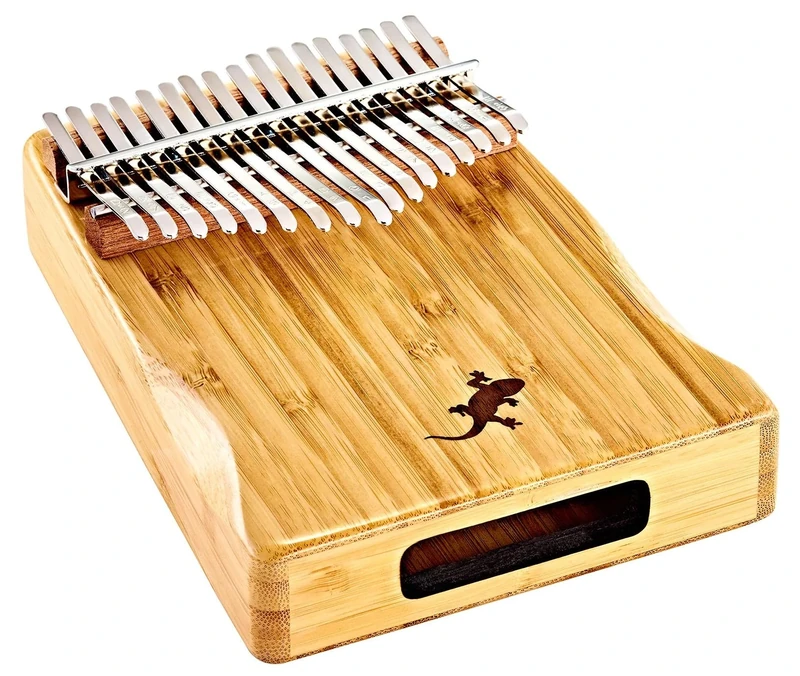 Ortega Guitars Kalimba C-Major Acoustic - Percussion Series - Thumb Piano with 17 Keys - With Soundhole - Including Accessories - Bamboo, Natural (OKB2)