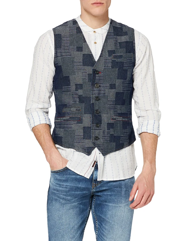 Joe Browns Men's Perfect Patch Waistcoat Jacket, A-Blue, 42 - Image 1