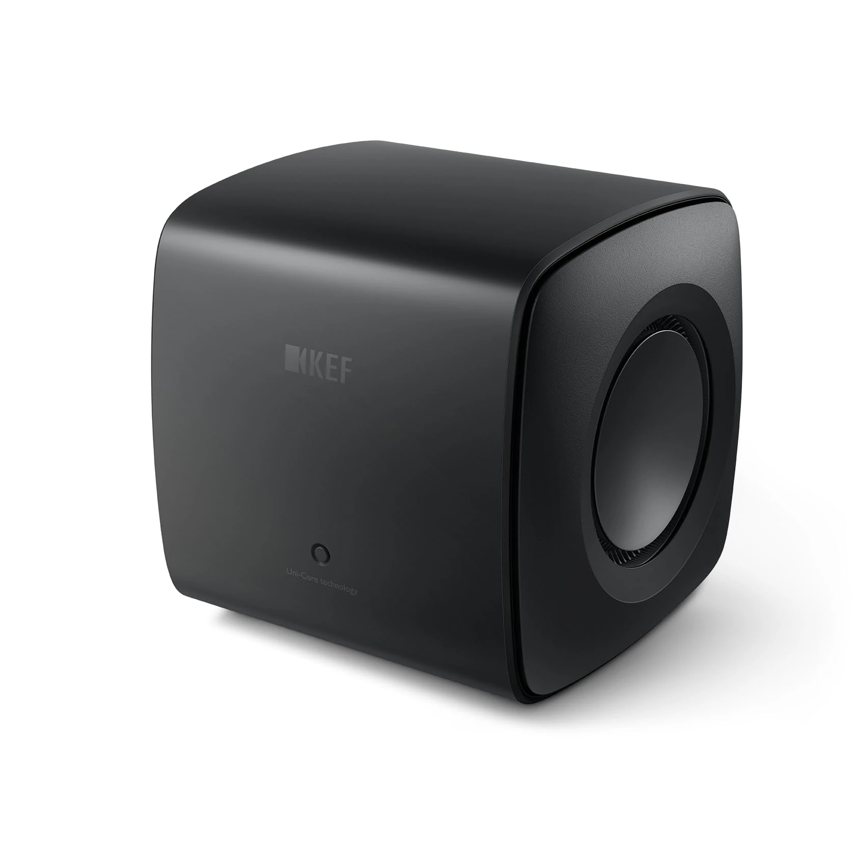 KEF KC62 Uni-Core Force-Cancelling Compact Subwoofer, Carbon Black (1000W)
