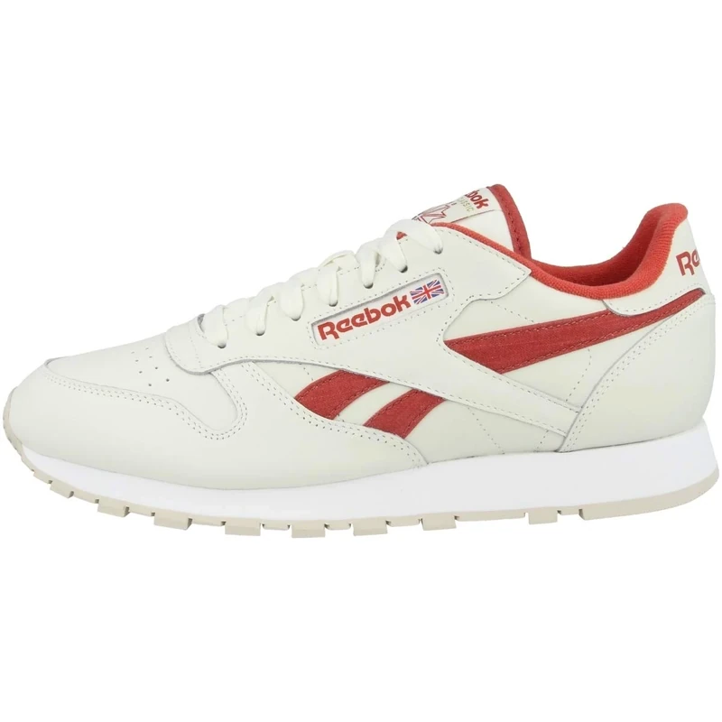 Reebok Men's Classic Leather Sneaker - Chalk/Mars Red/Stucco, 1 UK