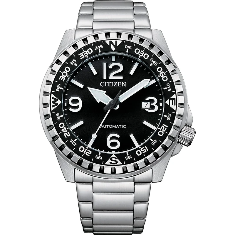 Citizen NJ2190-85E Automatic Watch - 43mm Case, Black Dial, 10 Bar