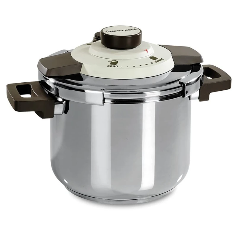 Barazzoni Facile Dual System Pressure Cooker, 4.5 L Capacity, Diameter 22 cm, Stainless Steel 18/10, Made in Italy, Steel