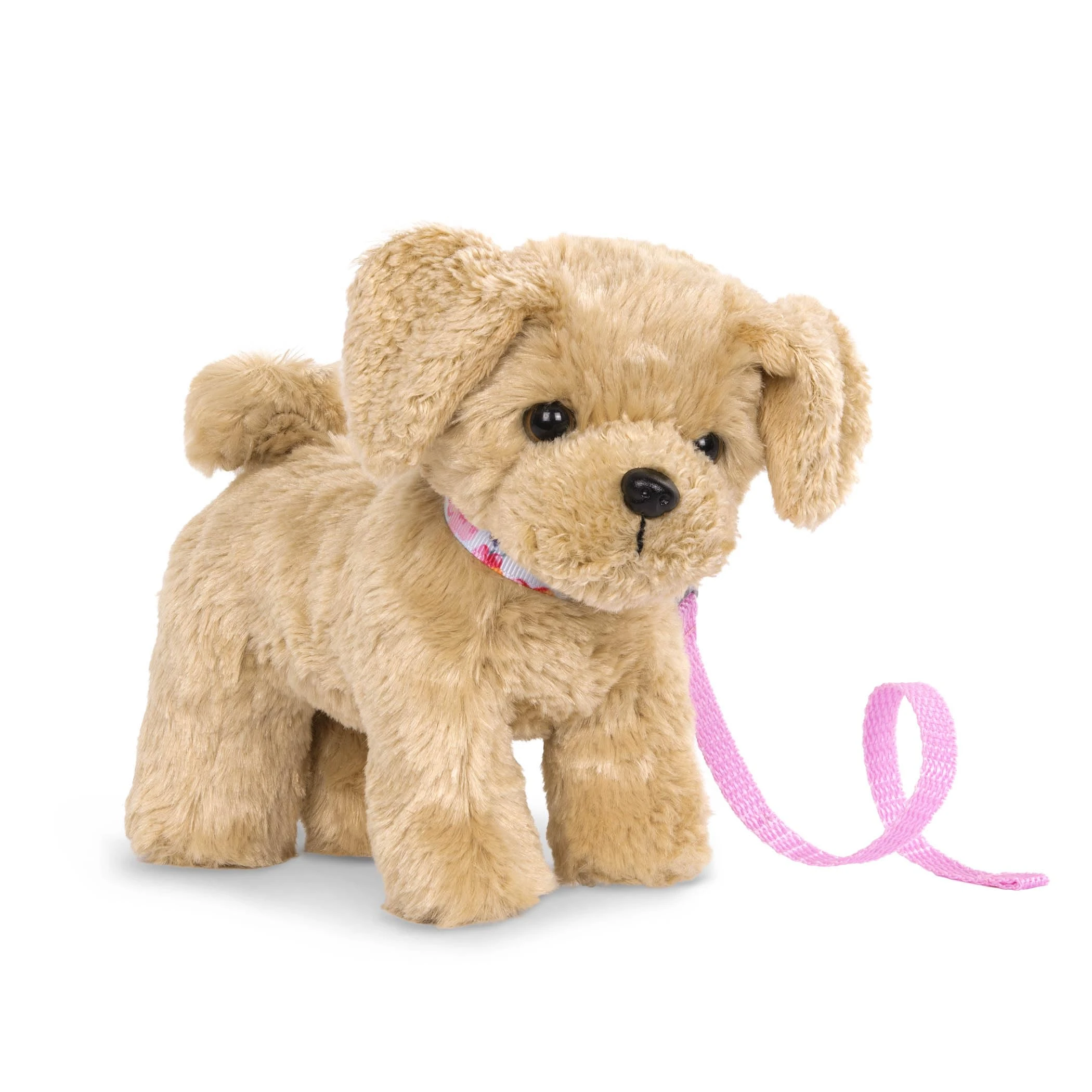 Our Generation Goldendoodle Pup – Poseable Golden Poodle Puppy with Collar and Detachable Leash for 18-inch Dolls – 6-inch Toy Pet