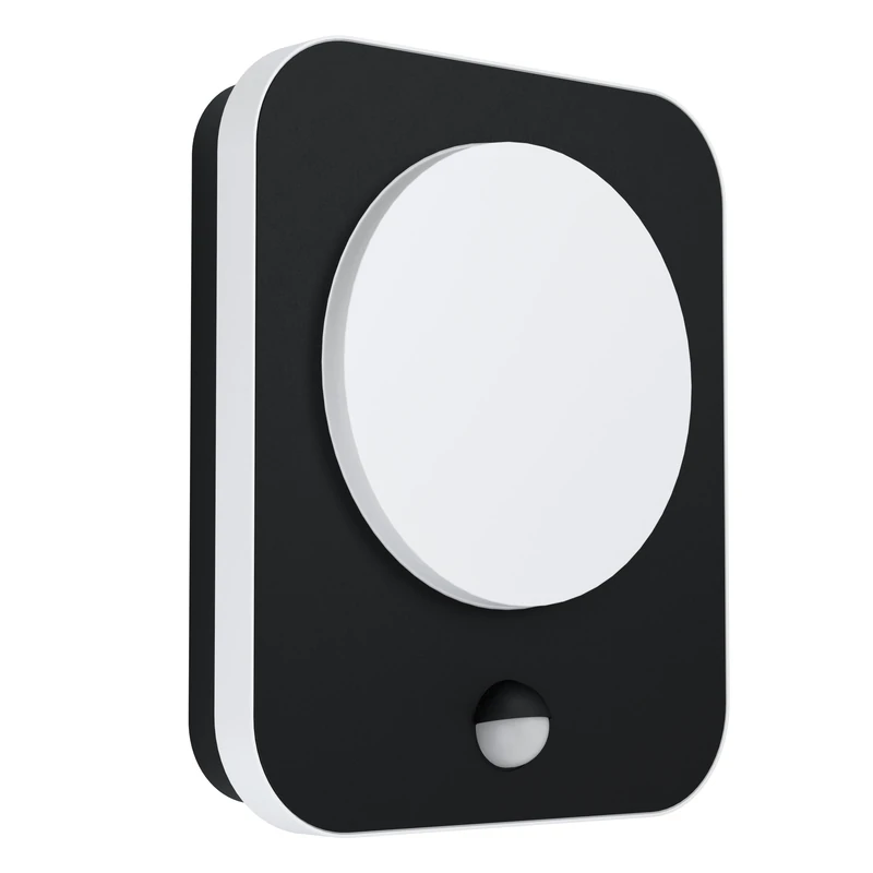 EGLO LED Outdoor Wall Light Madriz with Motion and Twilight Sensor, External Porch Lighting, Waterproof Outside Lamp Made of Black Cast Aluminium and White Plastic, IP44 - Image 1