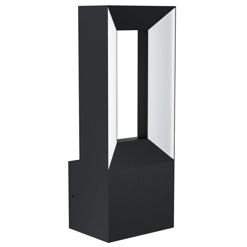 EGLO LED Outdoor Wall Light Riforano, External Porch Lighting, Waterproof Outside Lamp Made of Black Cast Aluminium and White Plastic, IP44
