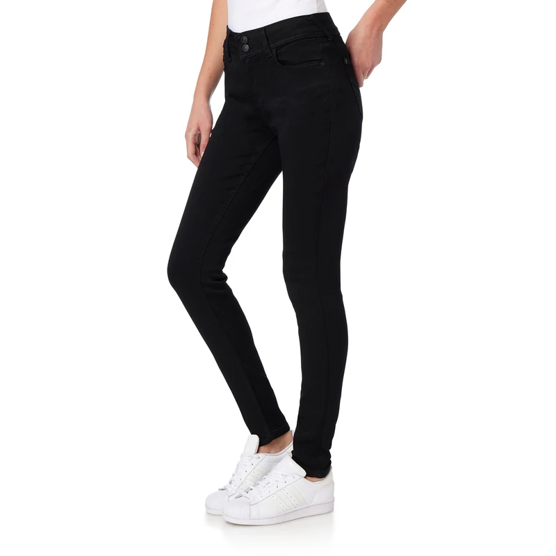 WallFlower Women's InstaSoft Ultra Fit Skinny Jeans, Black/Logan, 15 Short