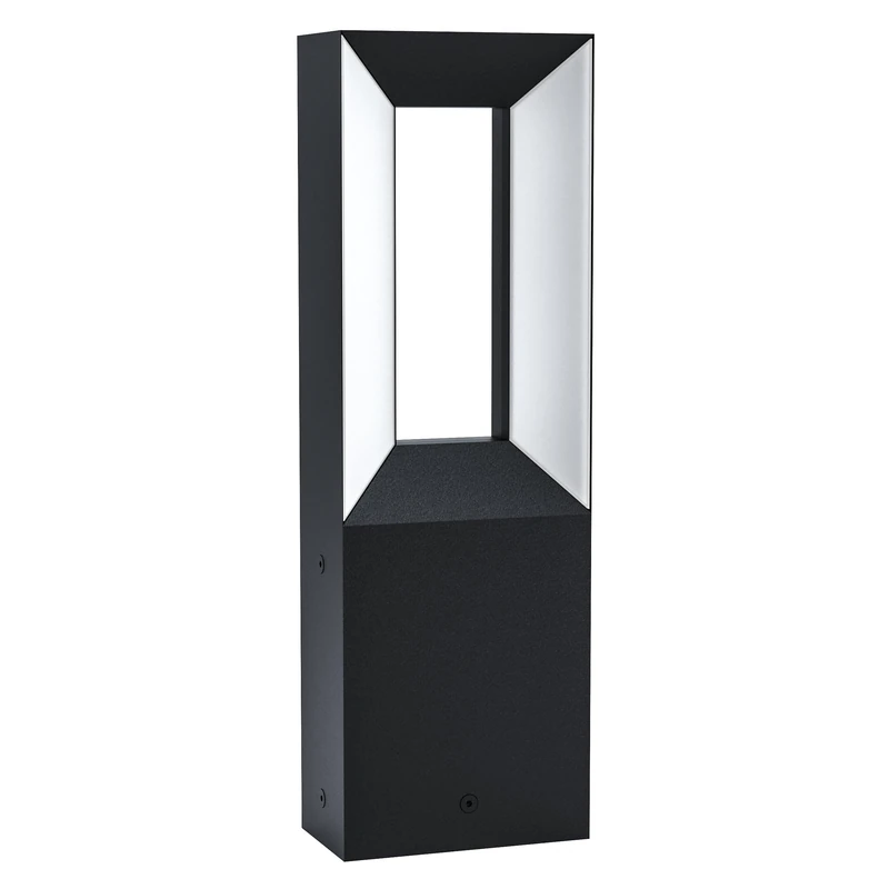 EGLO LED Outdoor Post Light Riforano, 2 Flame Pathway Lighting, Waterproof Outside Lamp Made of Black Cast Aluminium and White Plastic, IP44 - Image 1