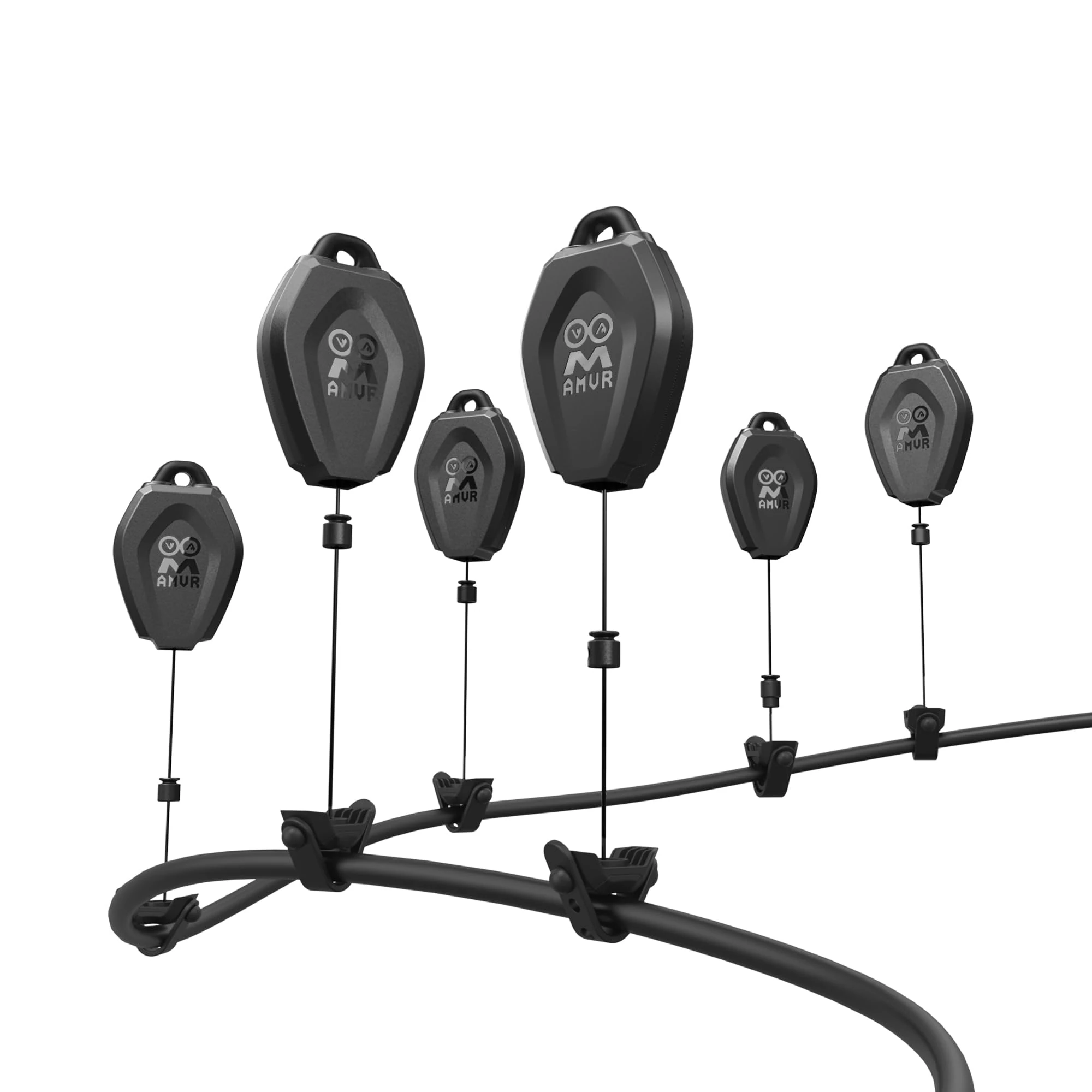 AMVR VR Cable Management Compatible with Quest 3S/3, 6 Packs Retractable Ceiling Pulley System for Q3S/3/2/PSVR/Rift/Rift S/Valve Index/HTC Vive/Vive Pro/HP Reverb G2 Link Cable (Black)