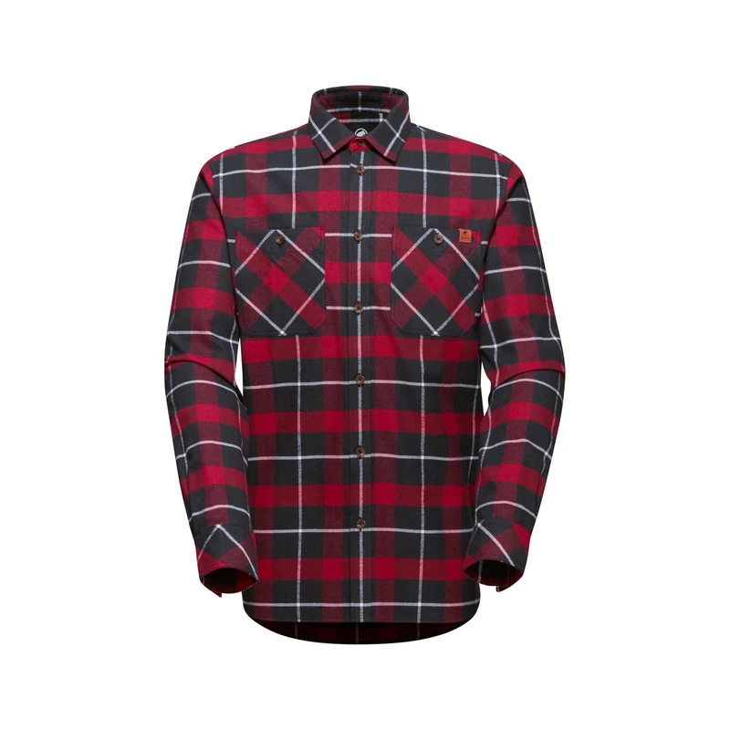 Mammut Alvra Longsleeve Shirt Men Black-Blood red XXL