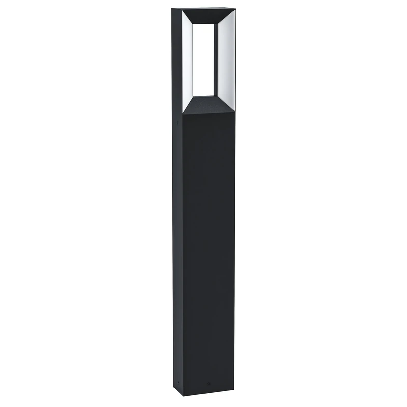 EGLO LED Outdoor Post Light Riforano, 2 Flame Pathway Lighting, Waterproof Outside Lamp Made of Black Cast Aluminium and White Plastic, IP44