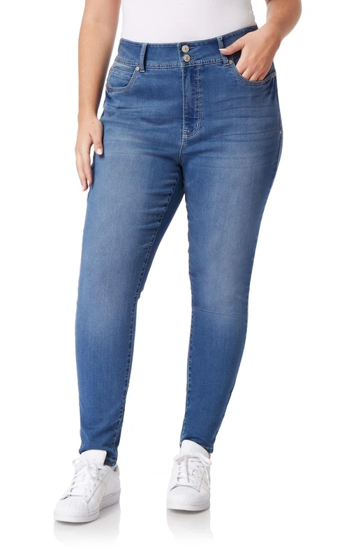 WallFlower Women's Ultra Skinny Mid-Rise Insta Soft Juniors Jeans (Standard and Plus), Florence, 18 Long US