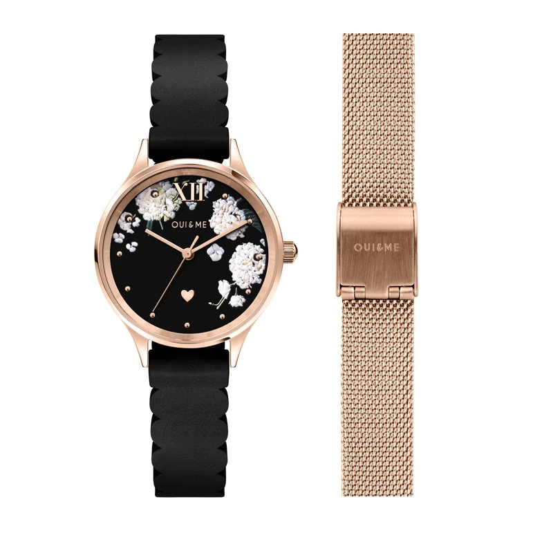 Oui&me BICHETTE Women's Watch Time Only Made of Steel, Pvd Rose Gold, Leather - ME010241