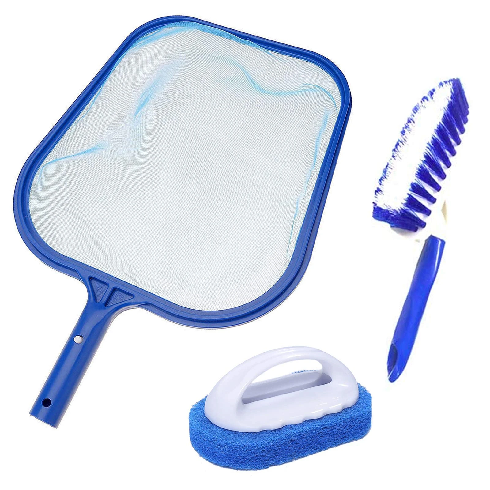 Hot Tub Cleaning Kit Accessories, Pool Skimmer Leaf Net Fine Mesh Net, Scrubbing Brush and Sponge Brush for Cleaning Spas, Hot Tubs, Fountains