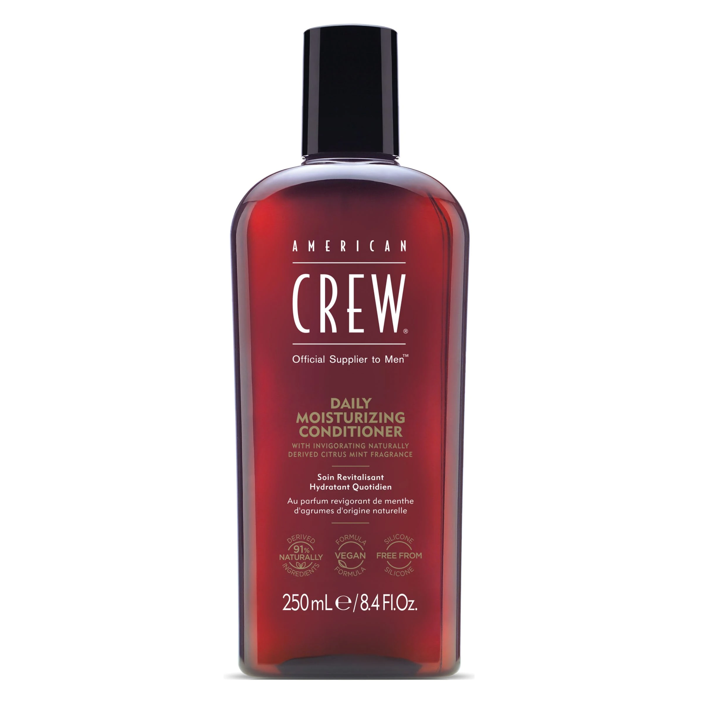American Crew Daily Moisturising Conditioner, Vegan & Silicone Free (250ml) to Hydrate & Nourish, Normal & Dry Hair, Formulated for Men