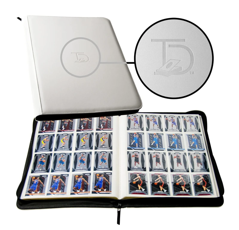 TopDeck TCG Binder - White, 16 Pocket Side Loading Card Binder, Compatible with Pokemon, Yu-Gi-Oh, Magic the Gathering, and More
