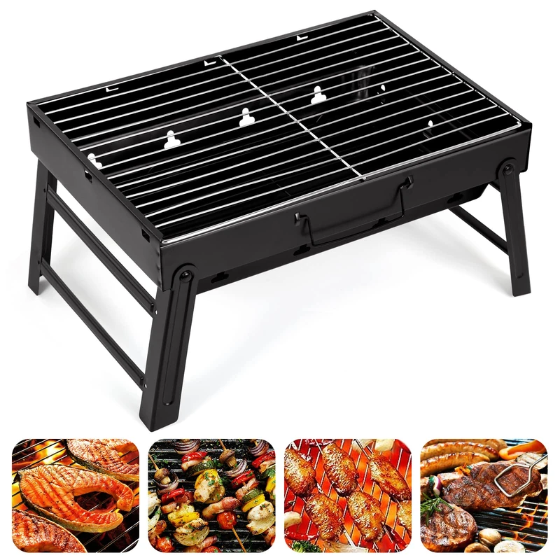 AGM Charcoal Barbecue, Portable Foldable BBQ Grill, Table Charcoal BBQ for Picnic, Travel, Garden, Camping-M size