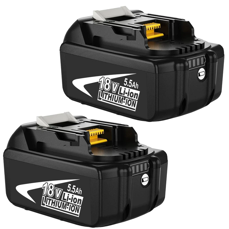 Powayup2 PackReplacement for Maki-ta 18V Battery 5500mAh BL1860B BL1860 BL1850B BL1850 BL1845 for Maki-ta Battery 18V BL1840B BL1840 BL1835 BL1830B BL1830 BL1815 194205-3 LXT-400 Power Tool