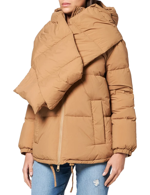 BOSS Women's C_Patinara Down Jacket, Light/Pastel Brown235, 6