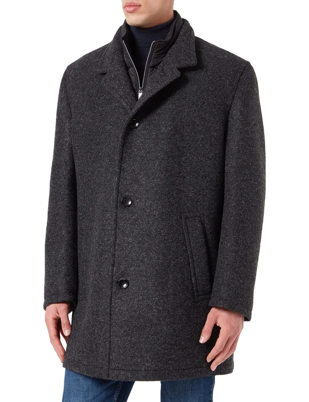 bugatti Men's Wool Coat, Darkgray, 44
