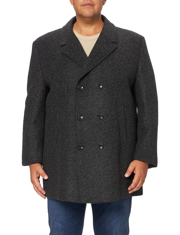 bugatti Men's Wool Coat, Gray, 48