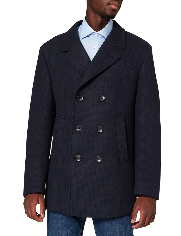 Bugatti Men's Mantel Wool Coat, Navy, 58