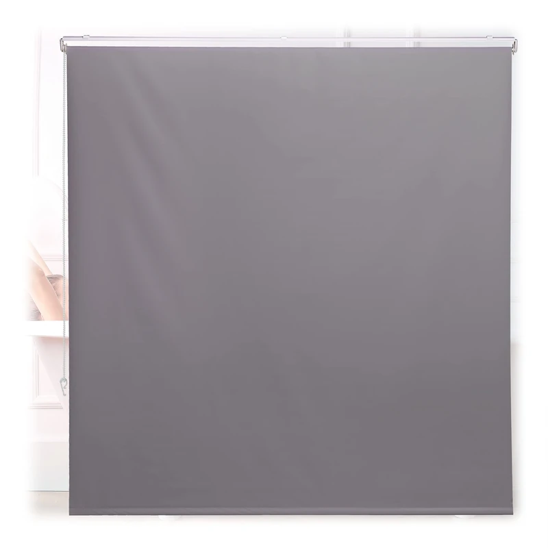 Relaxdays Shower roller blind, 160 x 240 cm, rope pull roller blind for shower and bathtub, ceiling and window, bath roller blind, water-repellent, grey
