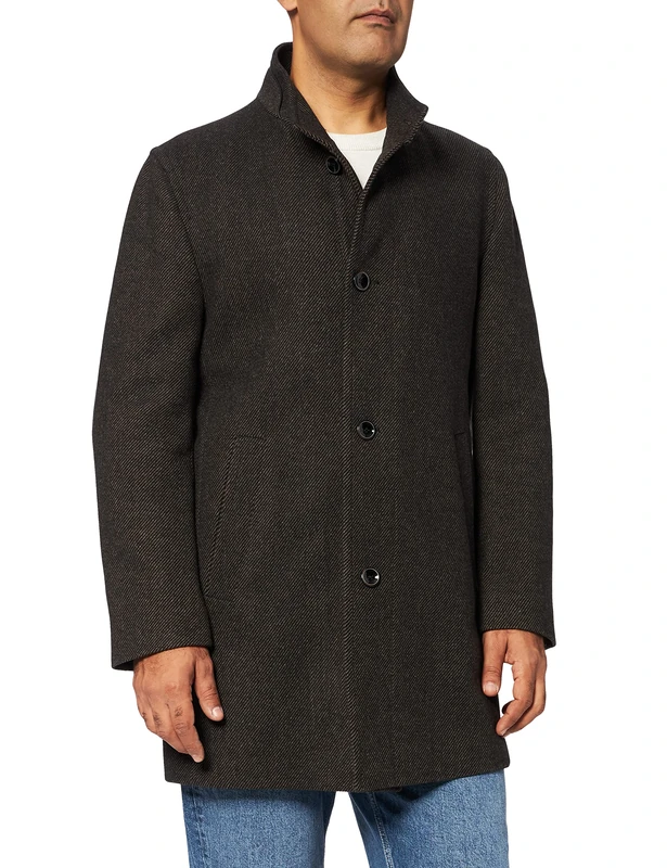Bugatti Men's Mantel Wool Coat, Brown, 3 Years