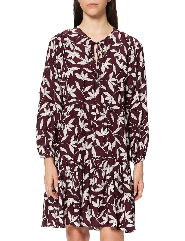 BOSS Womens C Decento Relaxed-fit Tunic Dress with Collection Print