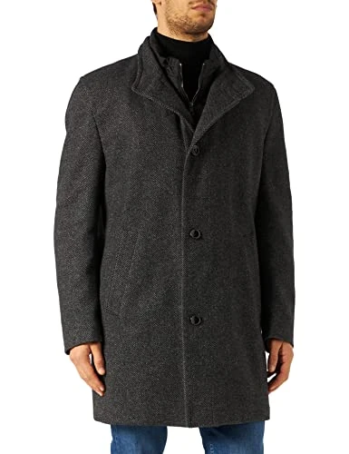 bugatti Men's Wool Coat, Dark Grey 280, 36