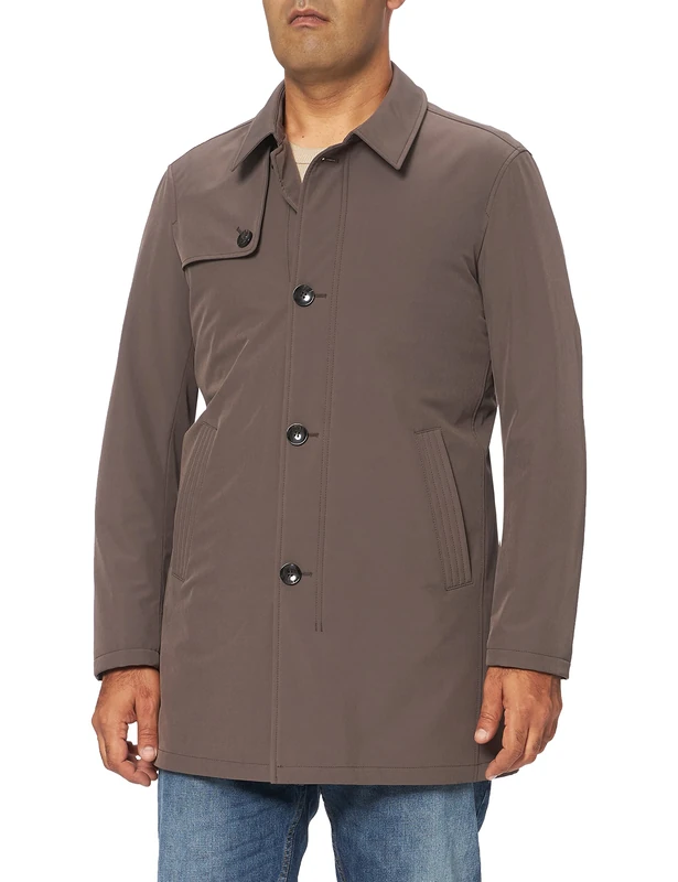 Bugatti Men's Mantel Trenchcoat, Taupe, 52