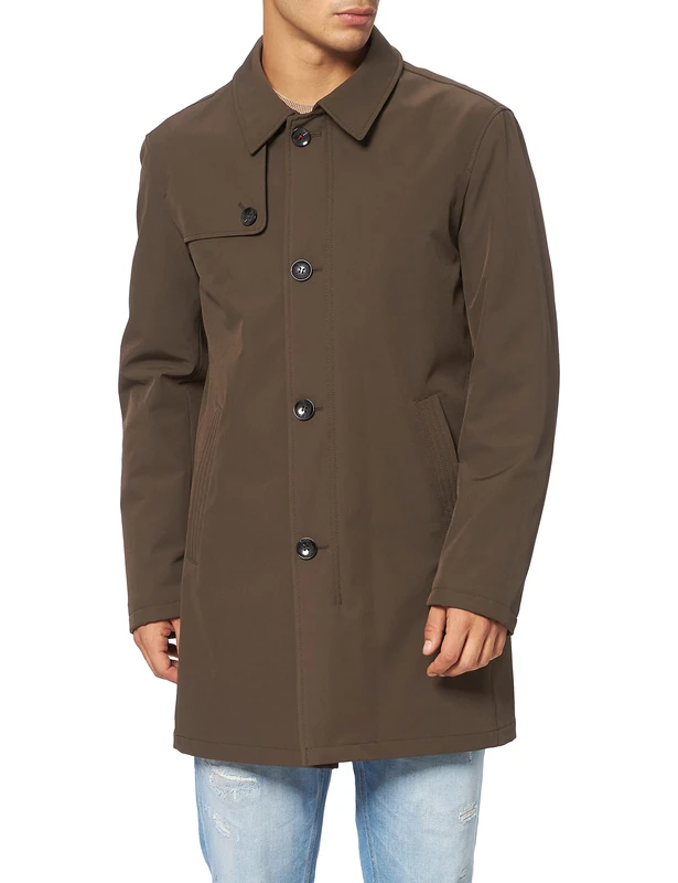 Bugatti Men's Mantel Trenchcoat, Olive, 44