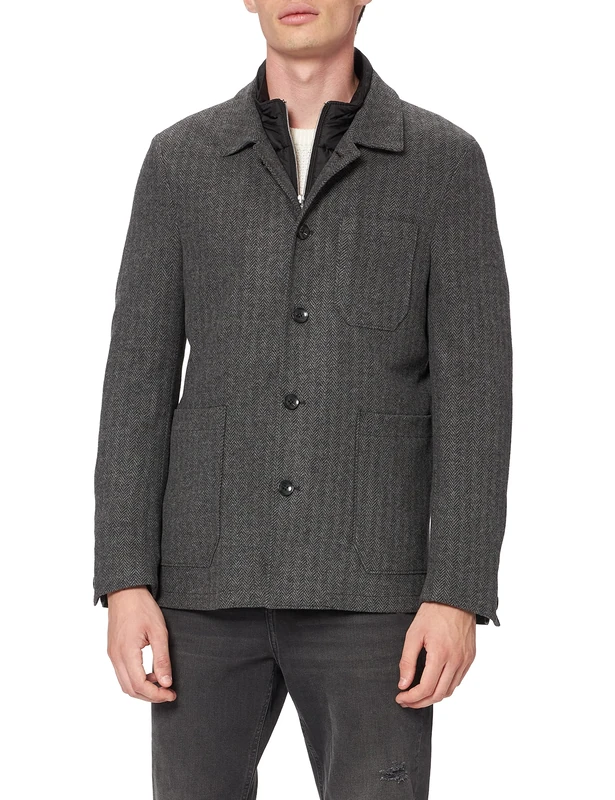 Bugatti Men's Casual Blazer, darkgray, 27 (Manufacturer size)