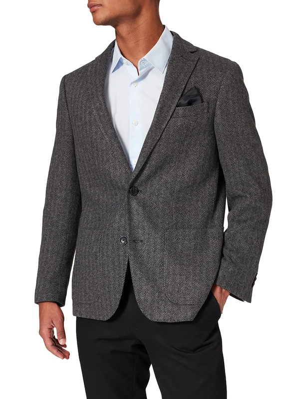 bugatti Men's 898133-89370 Casual Blazer, Darkgray, 40L