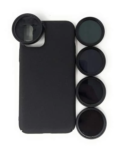 System-S ND Filter 37 mm Set Neutral Density Filter with Case for iPhone 11 Pro