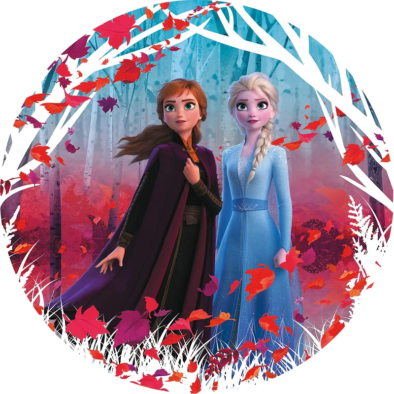 Komar Disney Dot DD1-006 Round and Self-Adhesive Fleece Photo Wallpaper Frozen 2 Winter is Coming Diameter 125 cm 1 Piece Wallpaper Children's Room Girls