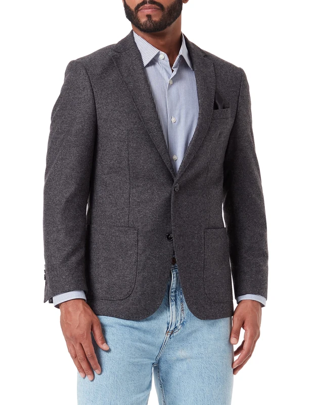 Bugatti Men's 898100-89490 Casual Blazer, Darkgray, 40L