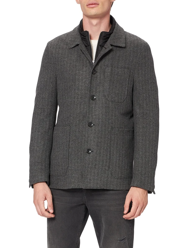 Bugatti Men's Casual Blazer, darkgray, 54 (Manufacturer size)