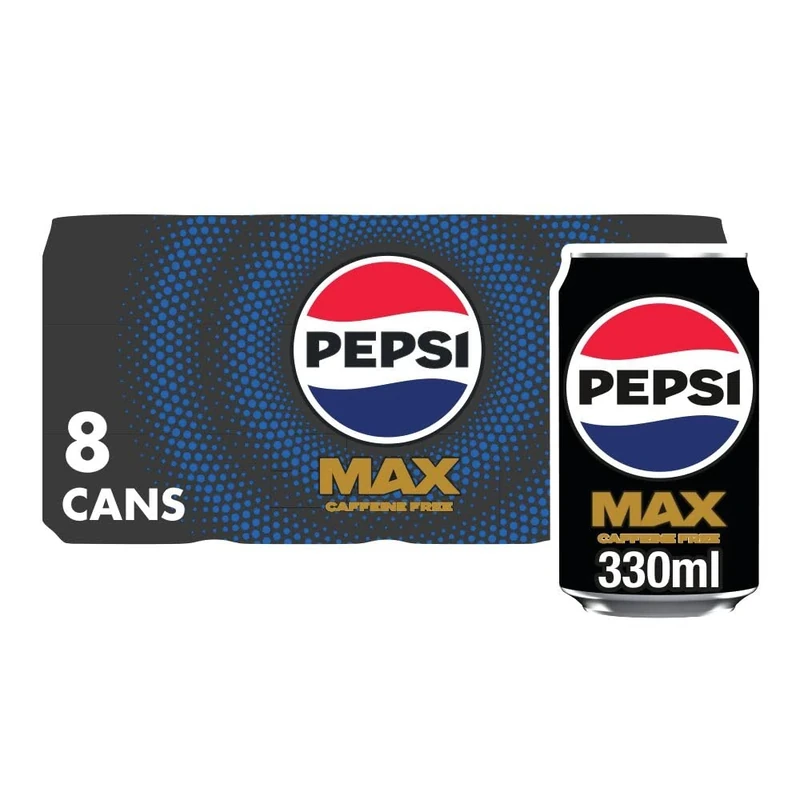 Pepsi Max No Caffeine & No Sugar Soft Drinks, 8 x 330ml