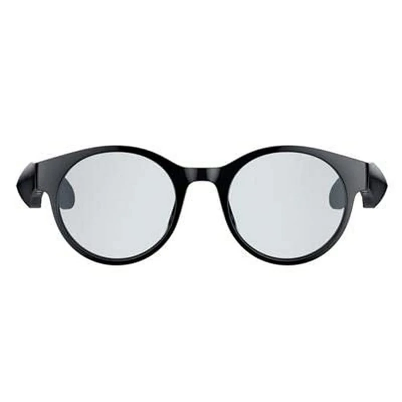 Razer Anzu Smart Glasses (Round, Large Glasses) - Audio Glasses with Blue Light/UV Protective Lenses (Low Latency, Intergrated Mic and Speakers, Touch Enabled, IPX4 Water Ressistant) Black