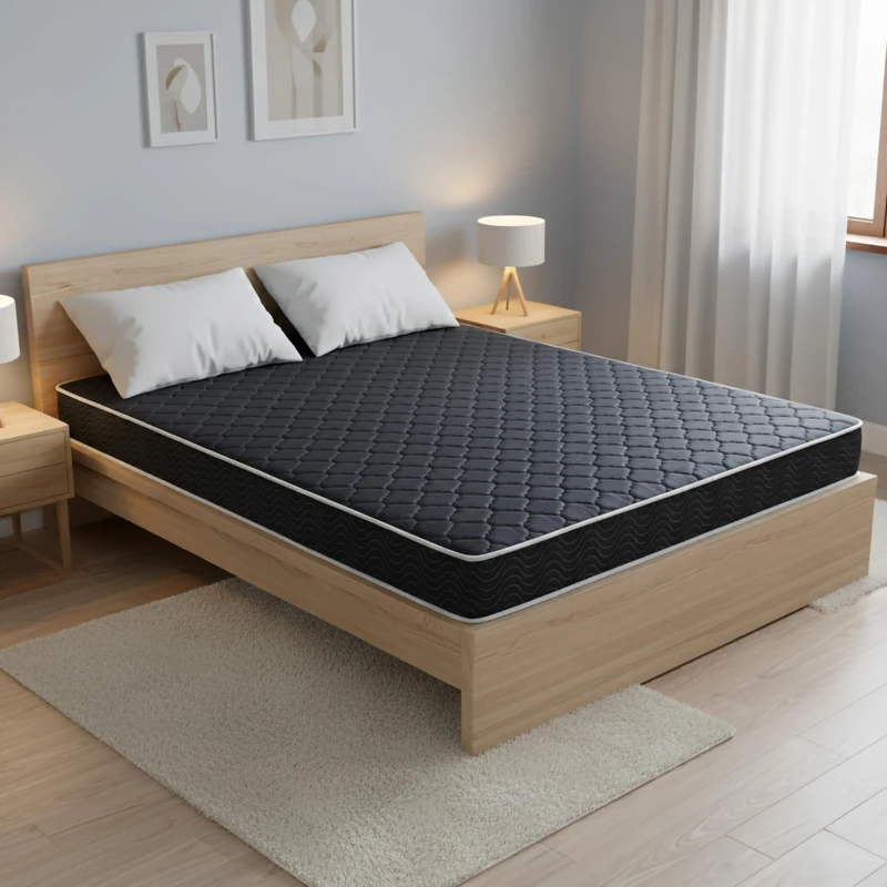 AC Pacific 6-Inch Water-Resistant Memory Foam Mattress Made in USA with Stylish Diamond-Quilted Breathable Fabric, Distributes Weight Evenly, Twin Deluxe, Navy Blue - Image 1